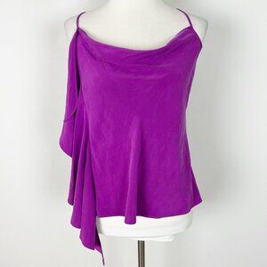 Alice & Trixie Purple Silk Waterfall Cowl Neck Tank Top Cami Size Medium Women's